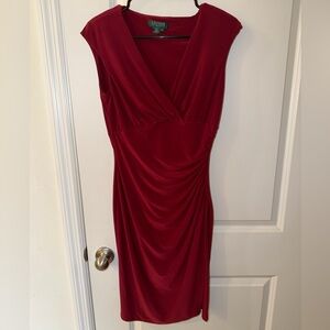 Lauren Ralph Lauren Deep Red Midi Dress